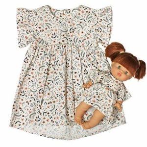 Minikane Doll Duo Mommy and Me Matching Dresses Floral Print Flutter Sleeve 2T